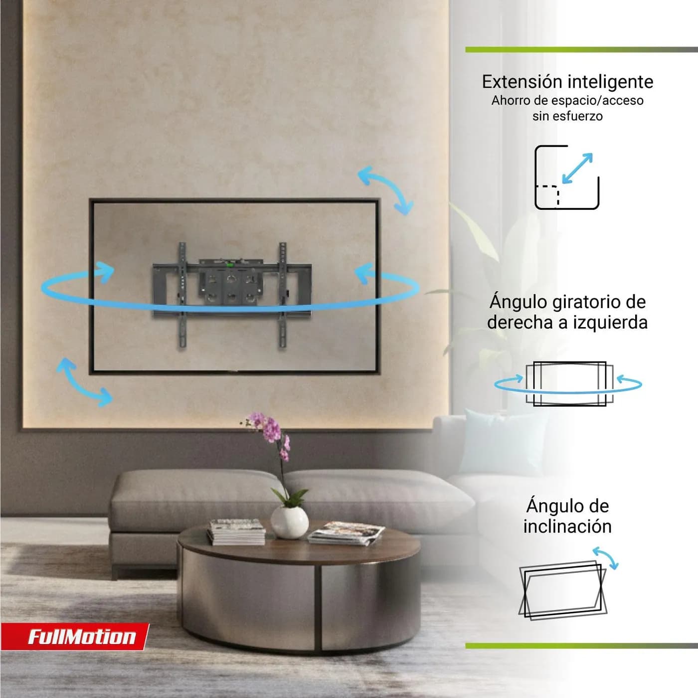 TECHMAKRO SOPORTE DE TV PARED FULL MOTION PARA  40-80 PULG. CP602 4