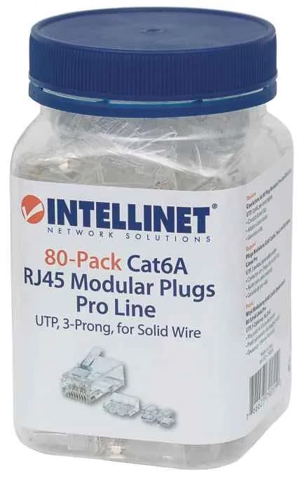 Intellinet PLUG RJ45 CAT6A SOLIDO UTP BOTE 80 PZAS ORO 50-MICRAS PRO 2