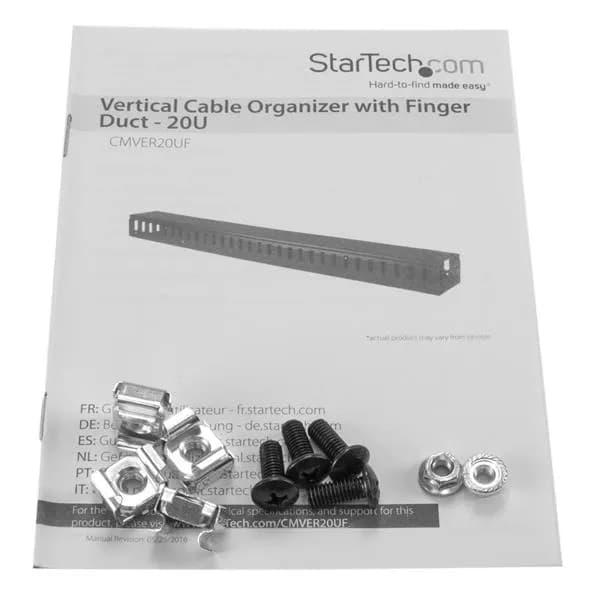 StarTech.com Organizador Vertical de Cableado con Lengüetas - 0U - 91c 11