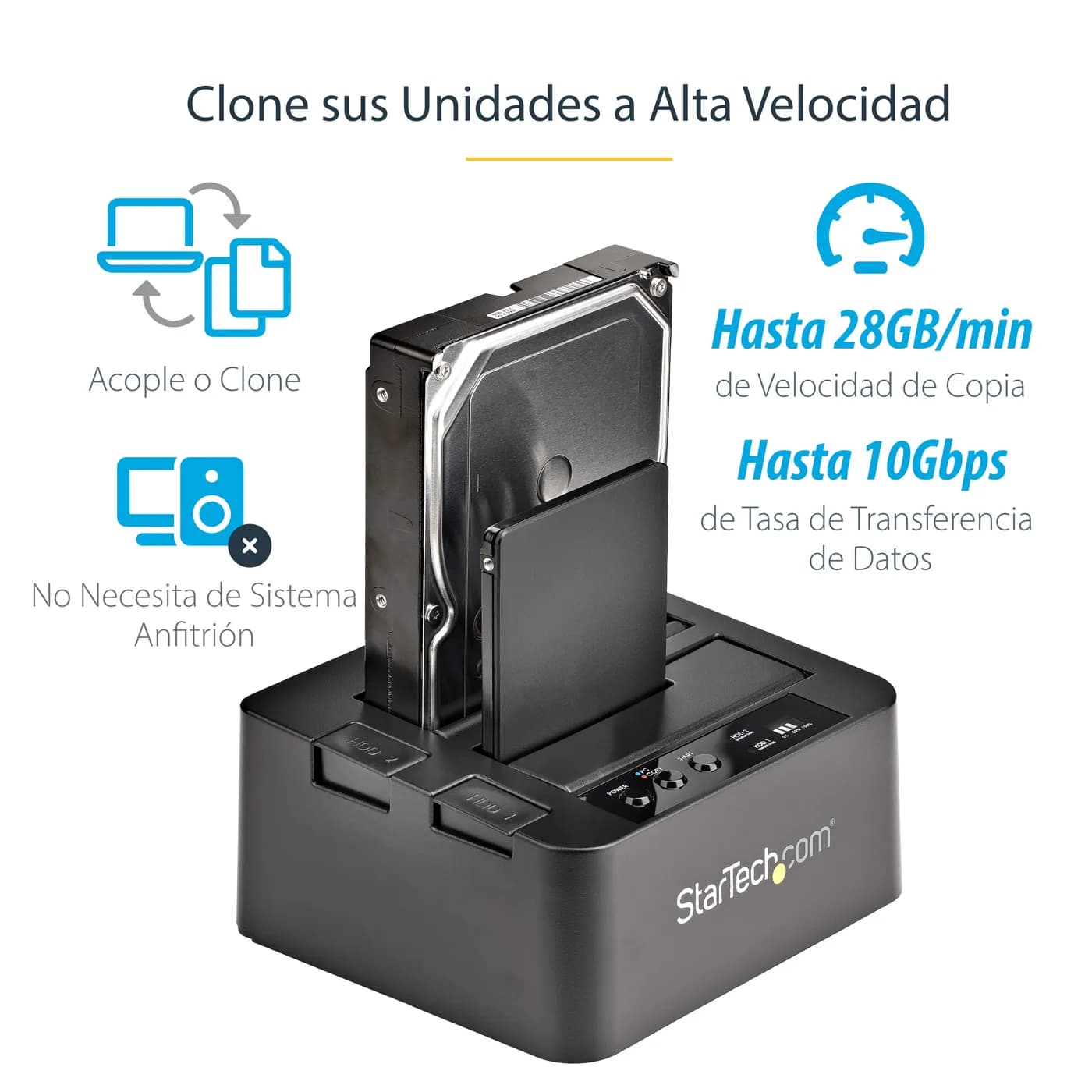 StarTech.com Duplicador Clonador Autónomo de Discos Duros o SSD SATA - 8
