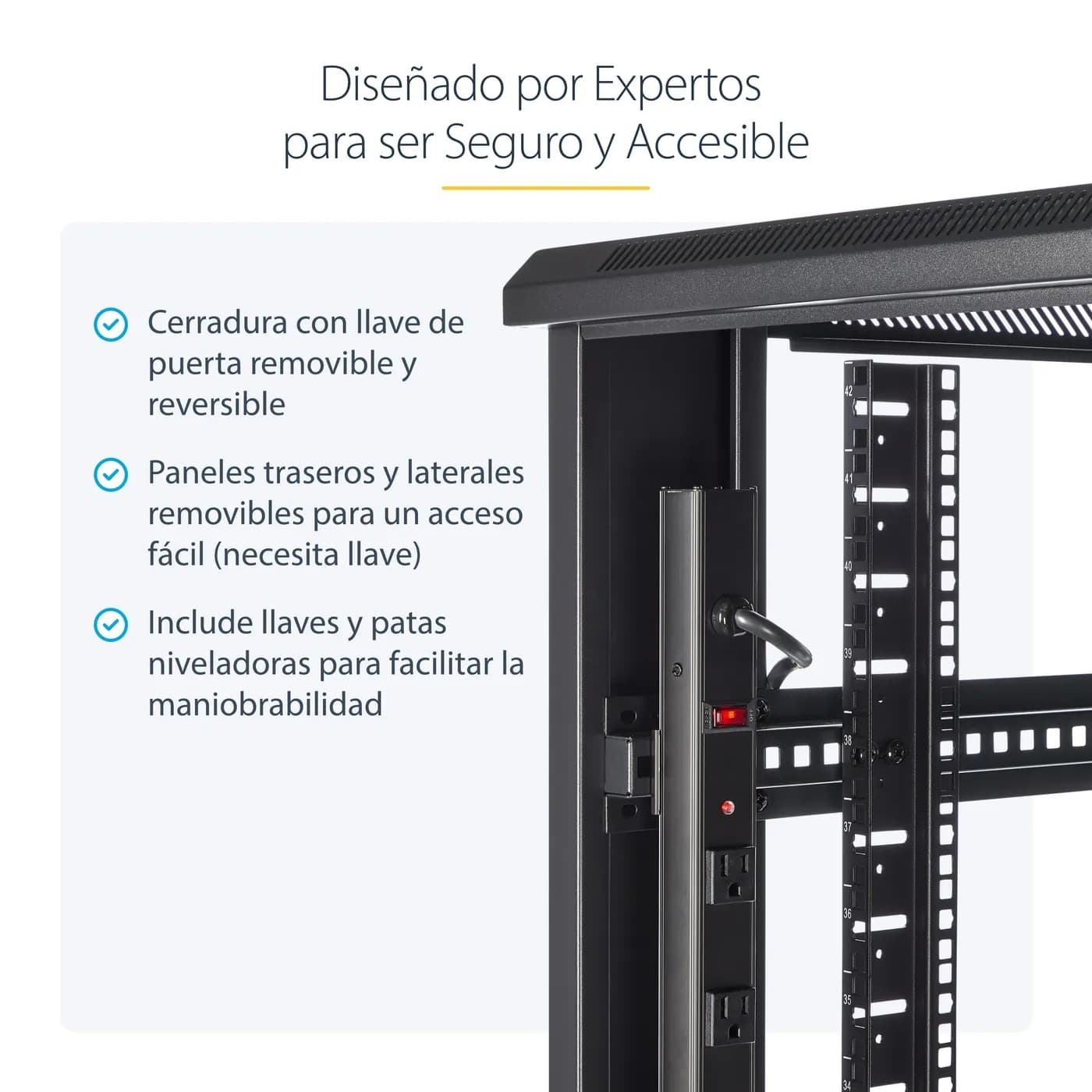 StarTech.com Gabinete Rack para Servidores 42U 19" 4 Postes - Rack de  9