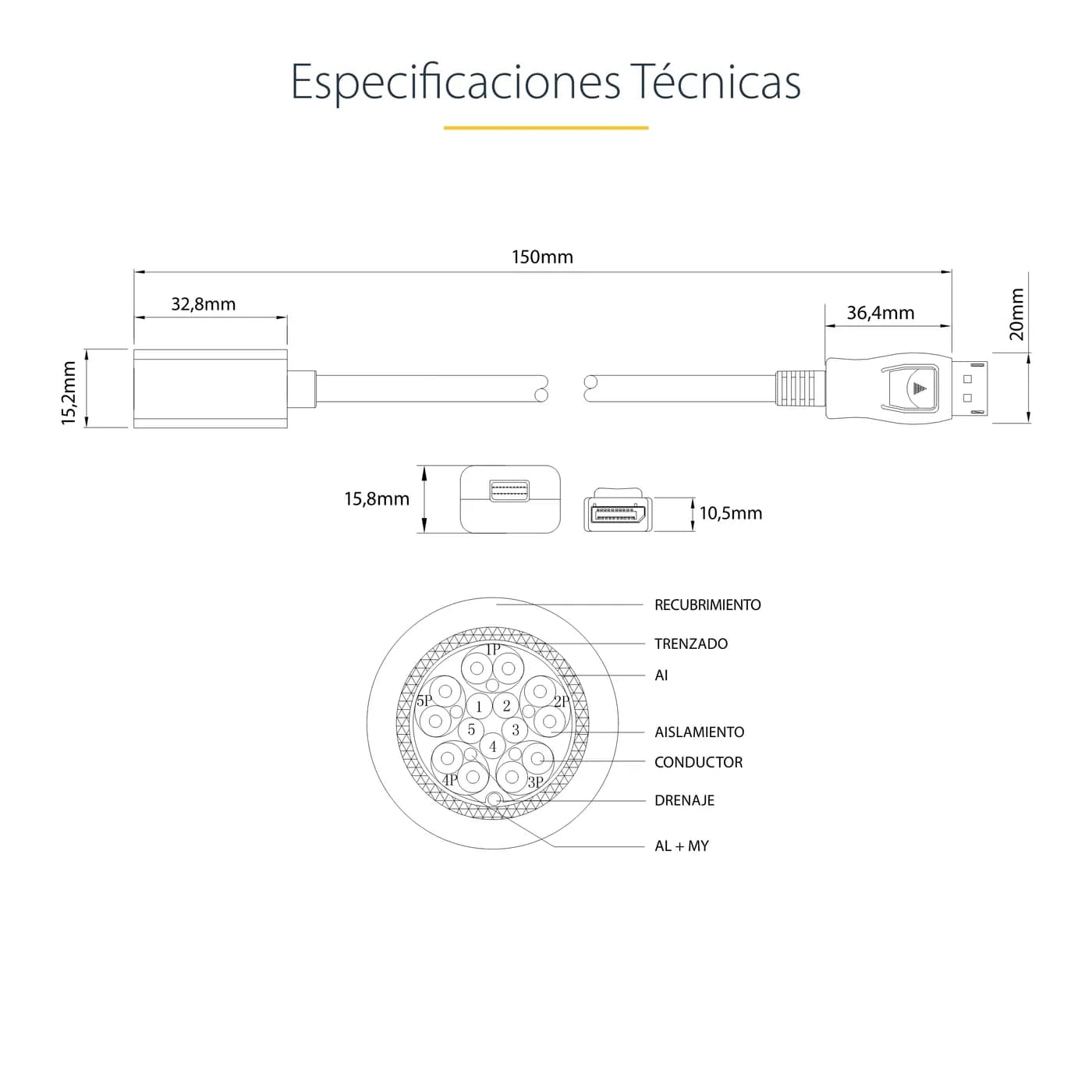 StarTech.com Cable de 15cm DisplayPort a Mini DisplayPort - de Vídeo 4 7
