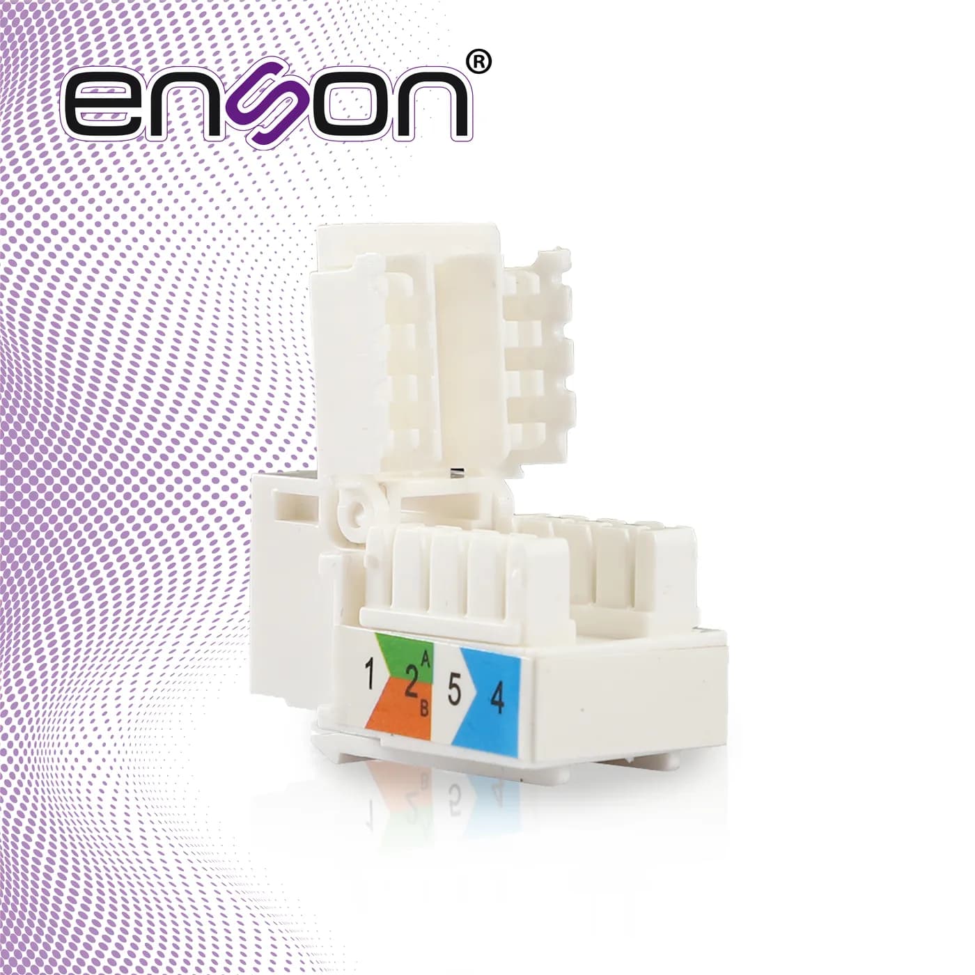 CONECTOR JACK ENSON ENS-JTL5WH CAT5E COLOR BLANCO A 90 GRADOS PONCHADO 6