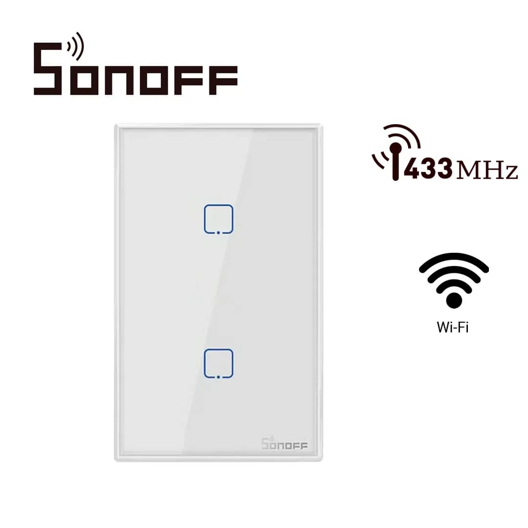 APAGADOR DE PARED TOUCH ON/OFF SONOFF T2US2C-TX / INALAMBRICO WIFI SMA 4