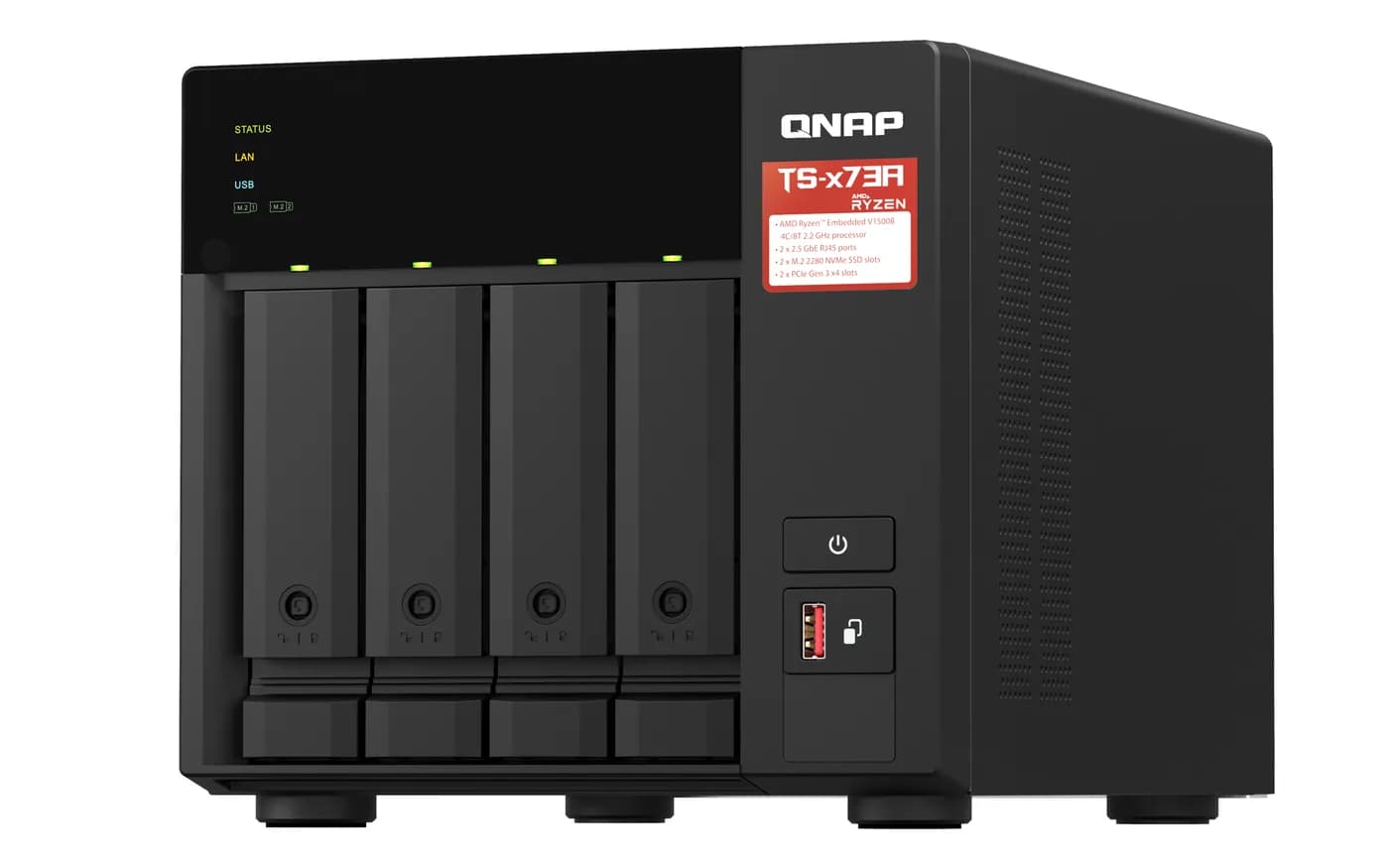 QNAP TS-473A NAS Tower Ryzen Embedded V1500B 8 GB DDR4 0 TB QNAP Turbo 5