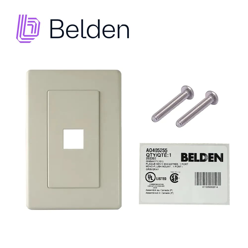 PLACA DE PARED A0405255 BELDEN 1 PUERTO MDVO COLOR GRIS 4
