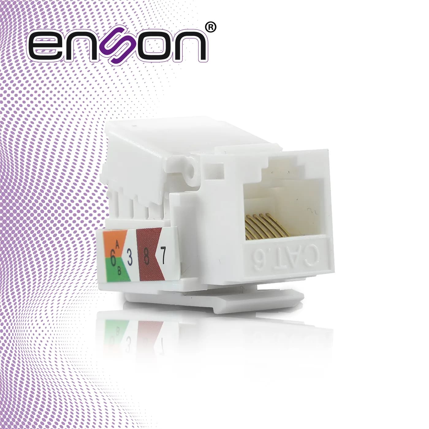 CONECTOR JACK ENSON ENS-JTL6WH CAT6 COLOR BLANCO A 90 GRADOS PONCHADO  5