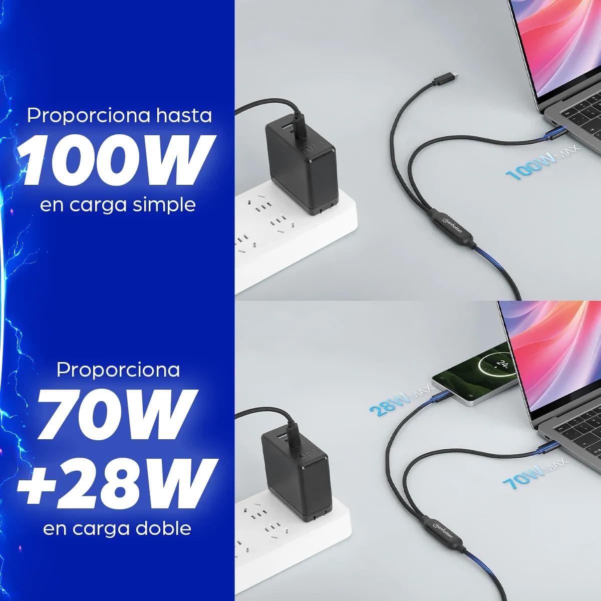 Manhattan 355810 cable USB 2 m USB C 2 x USB C 100 W Negro 10