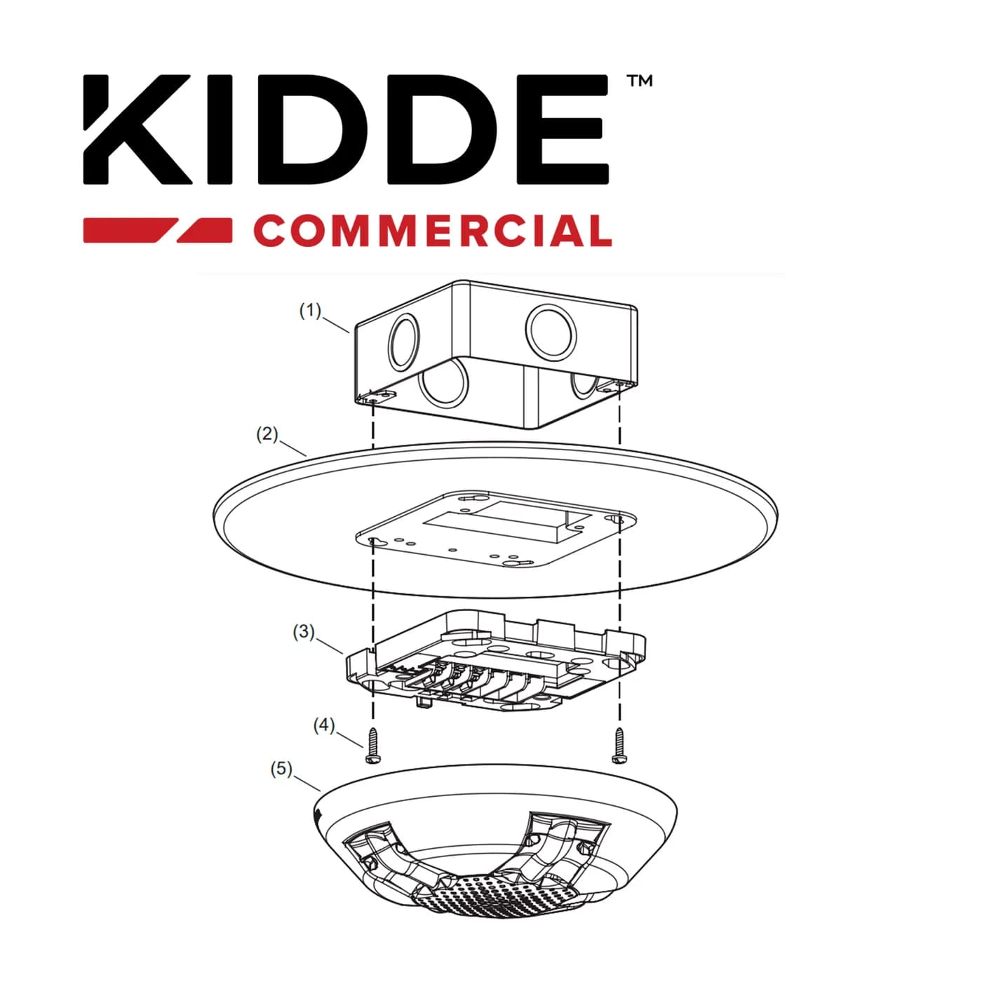 SIRENA CON ESTROBO DE TECHO, 15-115 CD, MARCA KIDDE, EGCAVRF, ROJA, CO 3