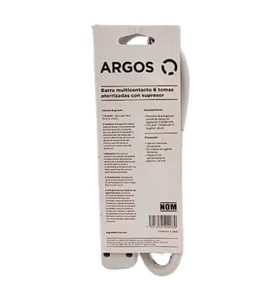 ARGOS 9700250 - Barra multicontactos con supresor de picos / 6 tomas a 3