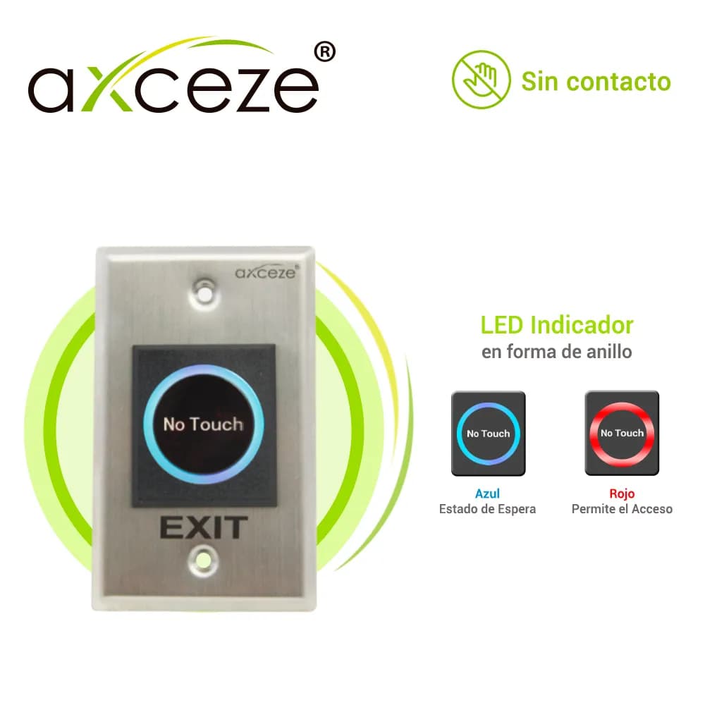 BOTON SIN CONTACTO NO-TOUCH AX-TOUCH1 RELAY INTEGRADO BOTON DE ACTIVAC 3