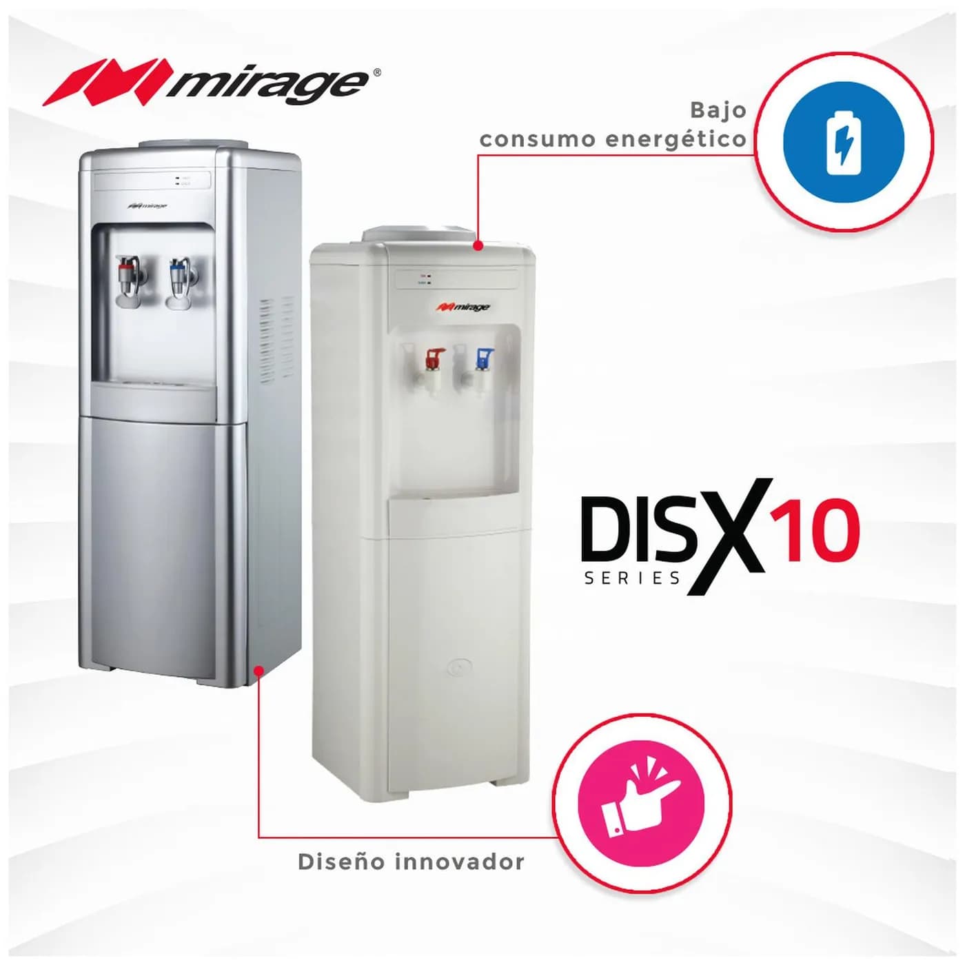 MIRAGE DESPACHADOR DE AGUA MDD10CS.SERIE DISX, BASICO GRIS 4