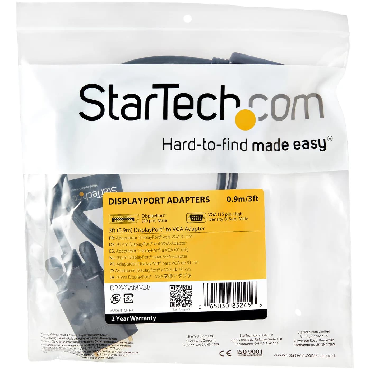 StarTech.com Cable 91cm de Video Adaptador Convertidor DisplayPort DP  5