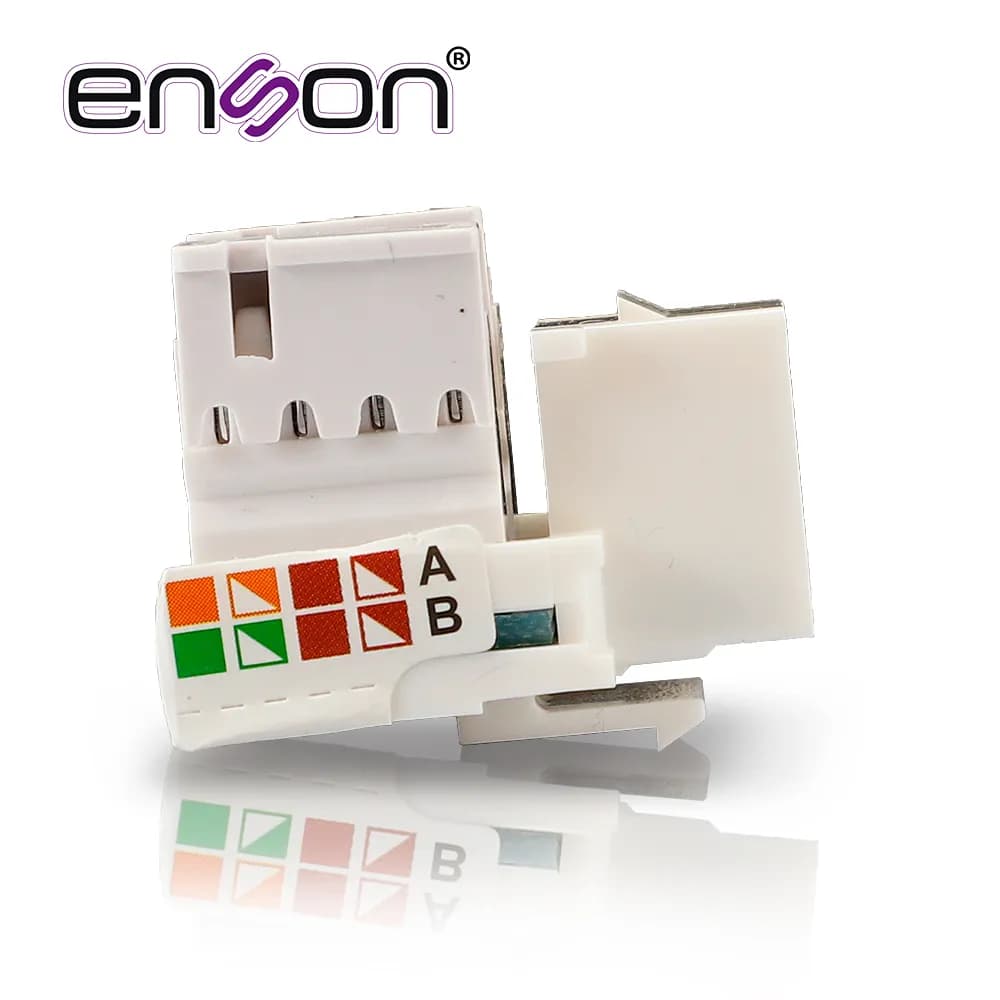 CONECTOR JACK ENSON ENS-JC6WH CAT6 COLOR BLANCO A 90 GRADOS PONCHADO C 2
