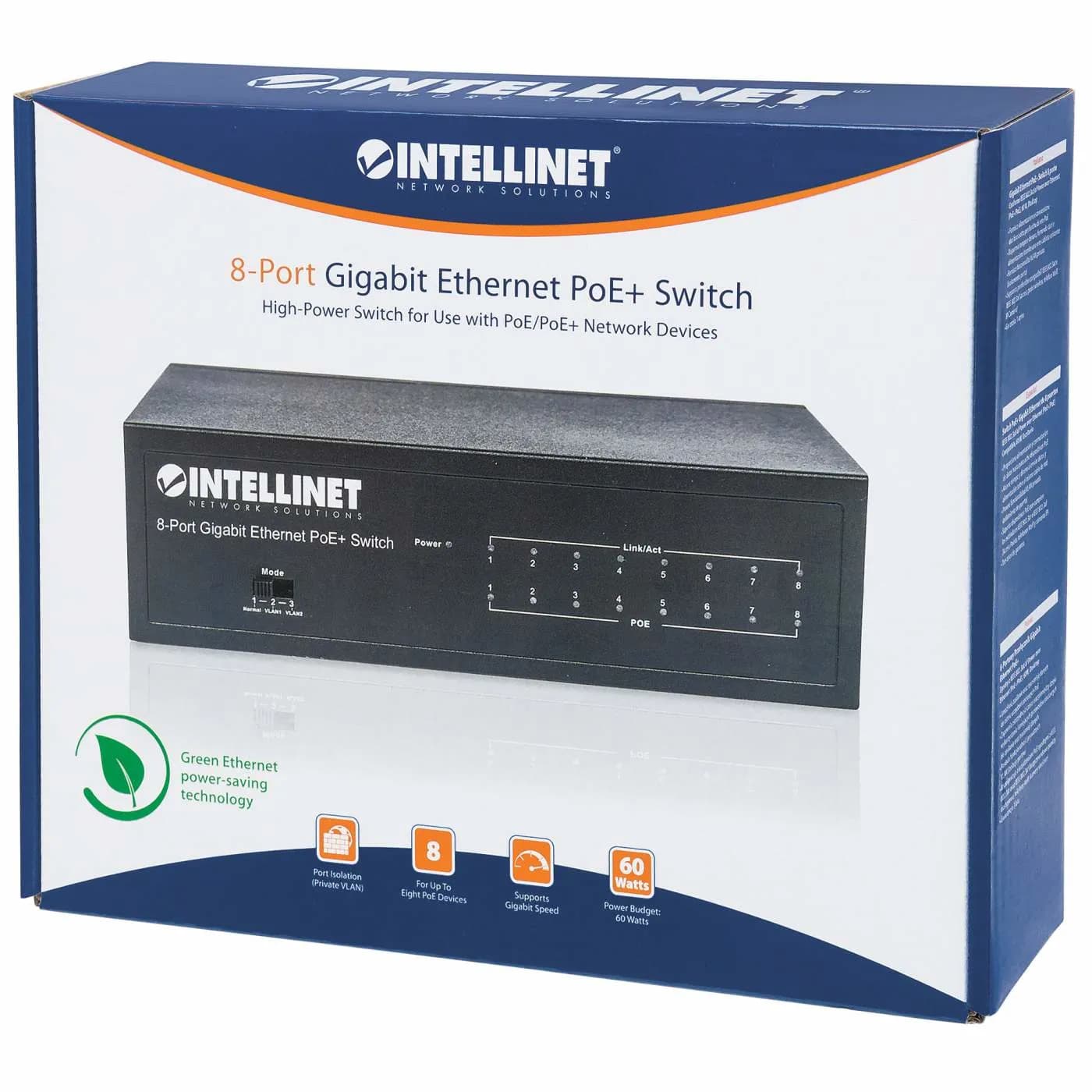 Intellinet Switch PoE+ Gigabit Ethernet de 8 puertos 2