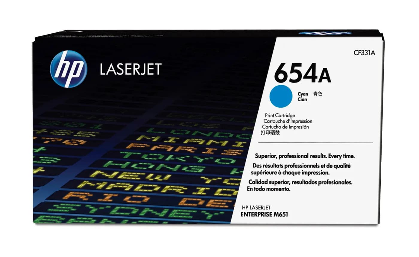 HP Cartucho de tóner original 654A LaserJet cian 2