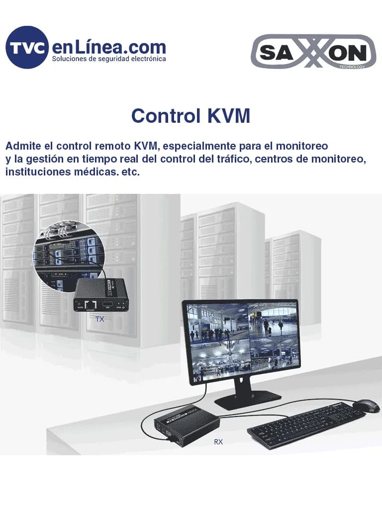 SAXXON LKV223KVM - Kit Extensor KVM de Video HDMI y Puerto USB/ 1080P  5