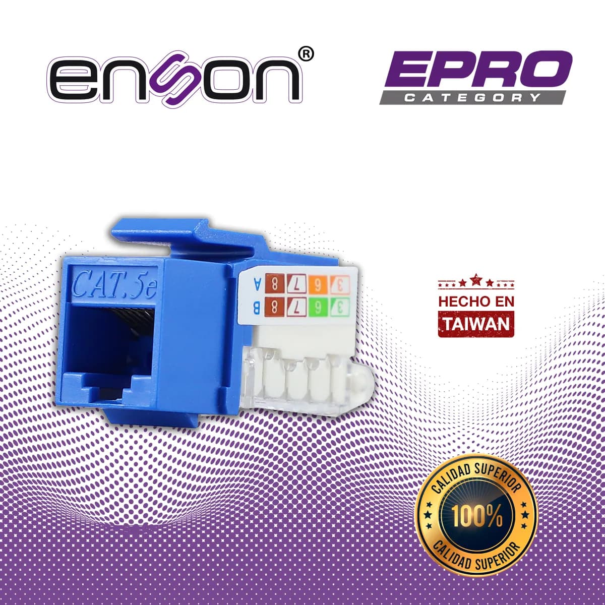 CONECTOR MODULAR JACK RJ45 ENSON EPRO-TLJACK5E-BL SERIE PRO TERMINADO  4