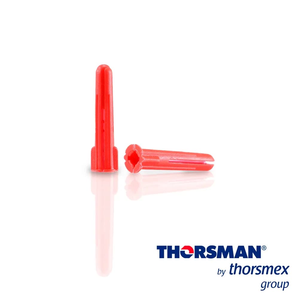 PAQUETE DE 100 PIEZAS DE TAQUETES THORSMAN MEDIDA 1/4 COLOR ROJO PARA  4