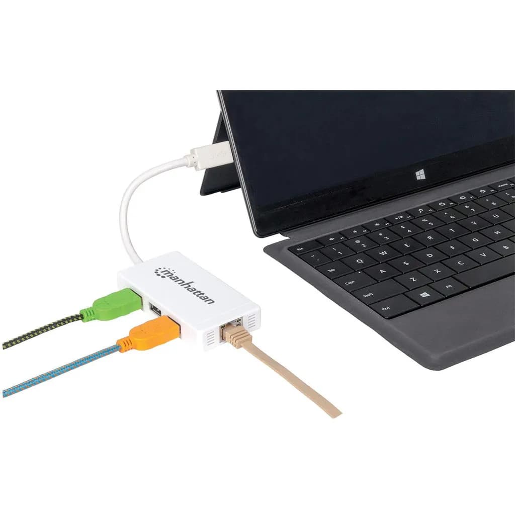 Manhattan Hub de 3 puertos USB 3.0 con Adaptador Gigabit Ethernet 9