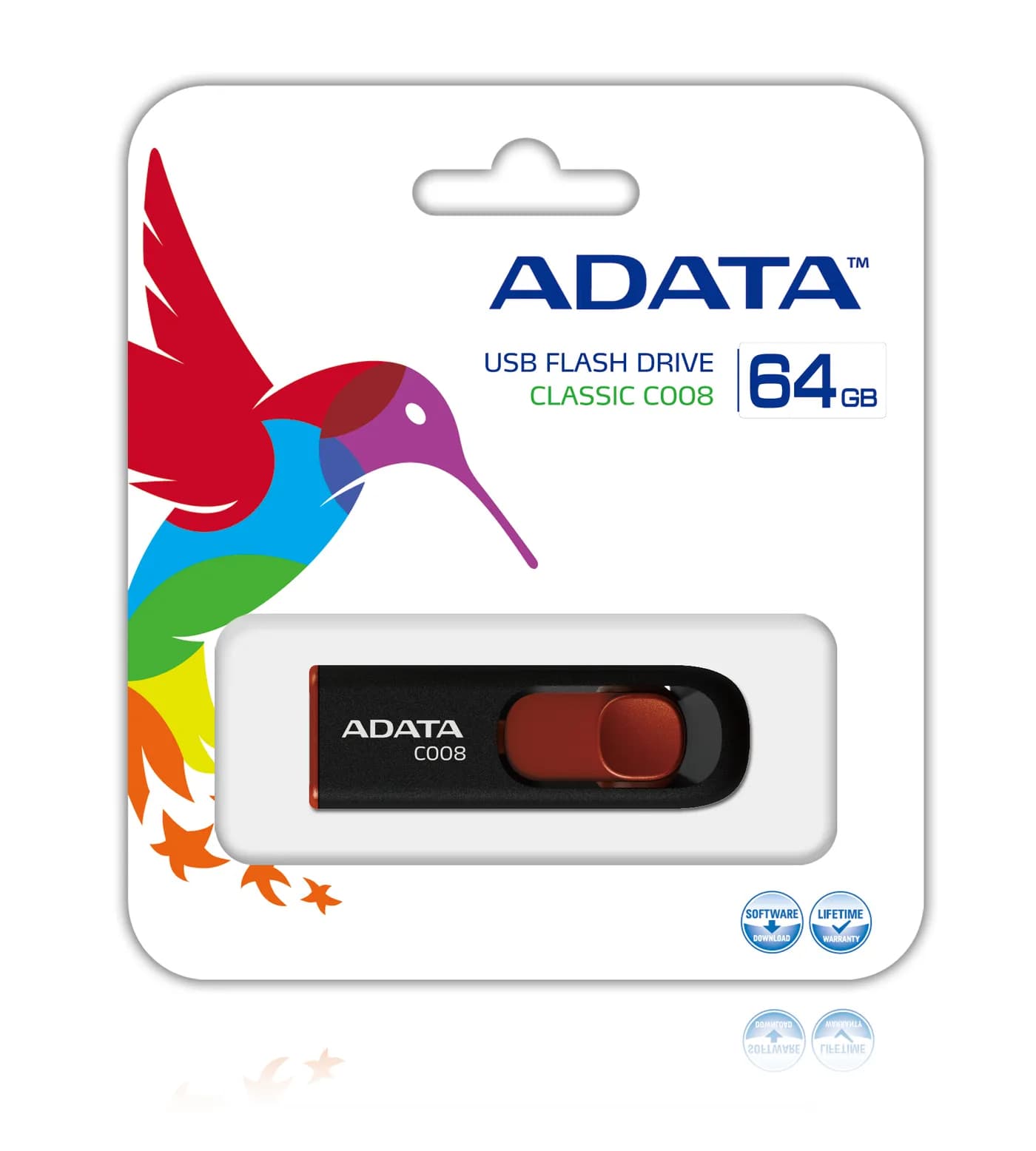 ADATA C008 64GB unidad flash USB USB tipo A 2.0 Negro, Rojo 2