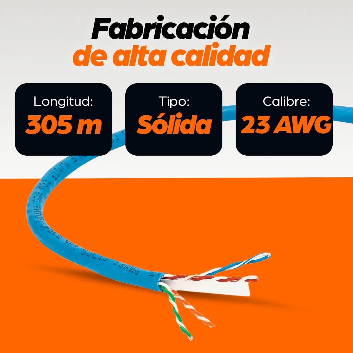 Intellinet Bobina de Cable UTP Cat6, Sуlida, CCA 3