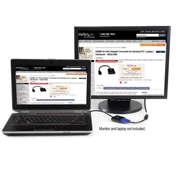 StarTech.com Cable Adaptador Convertidor de Video HDMI a VGA HD15 - 19 5