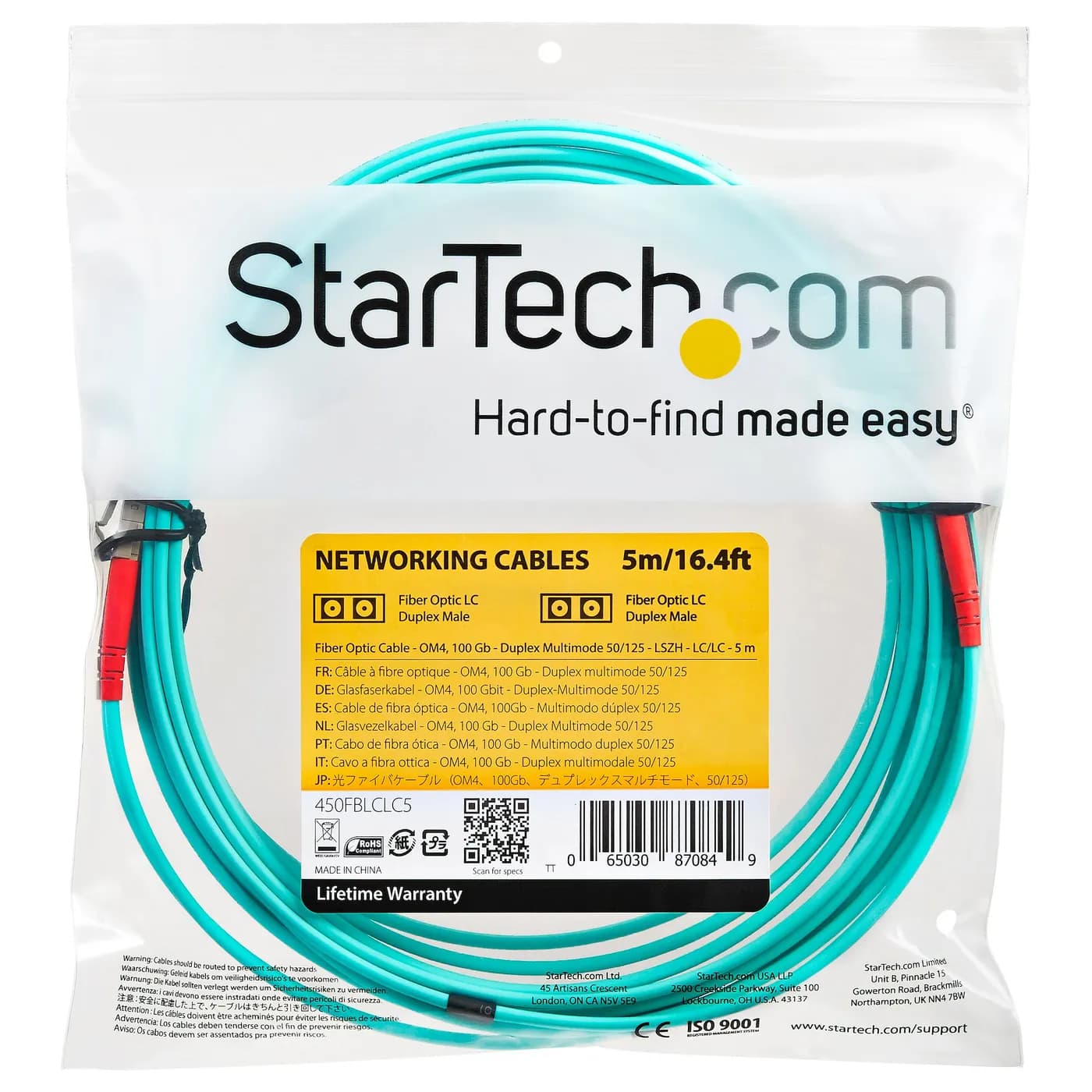 StarTech.com Cable de 5m de Fibra Óptica Multimodo LC/UPC a LC/UPC OM4 5