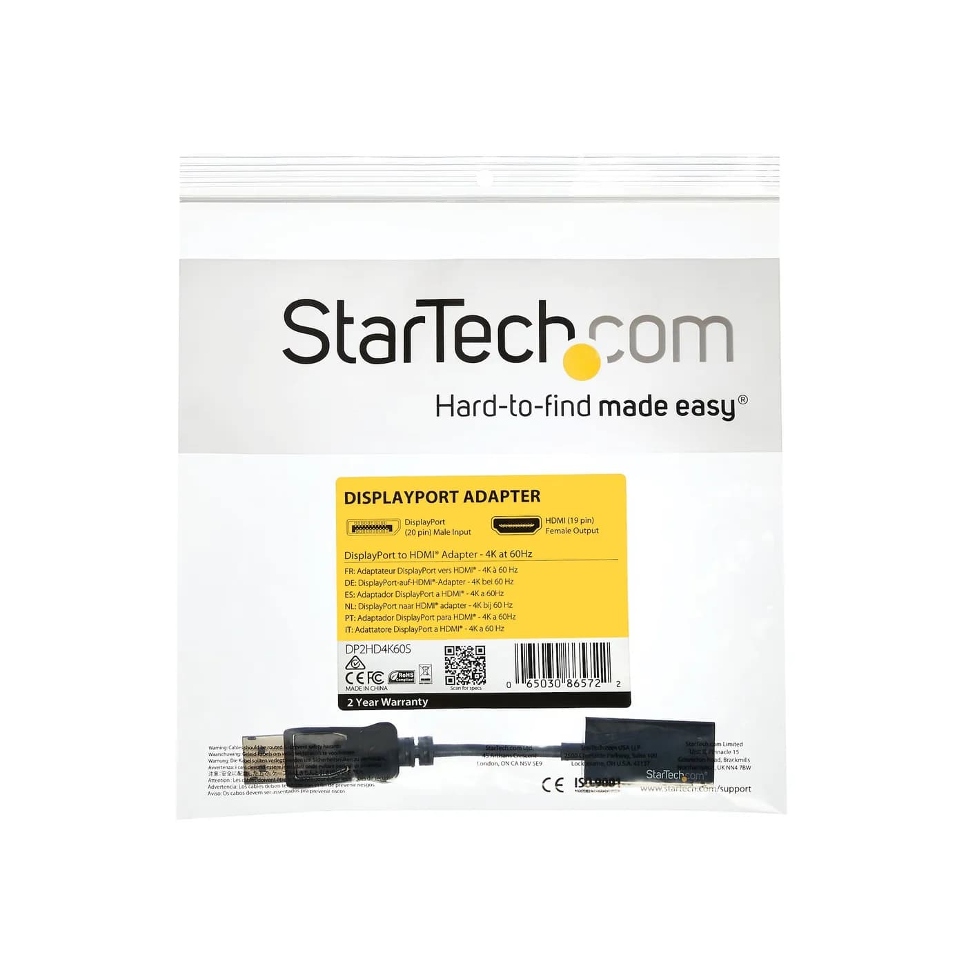 StarTech.com Adaptador Conversor DisplayPort a HDMI - 4K 60Hz 7