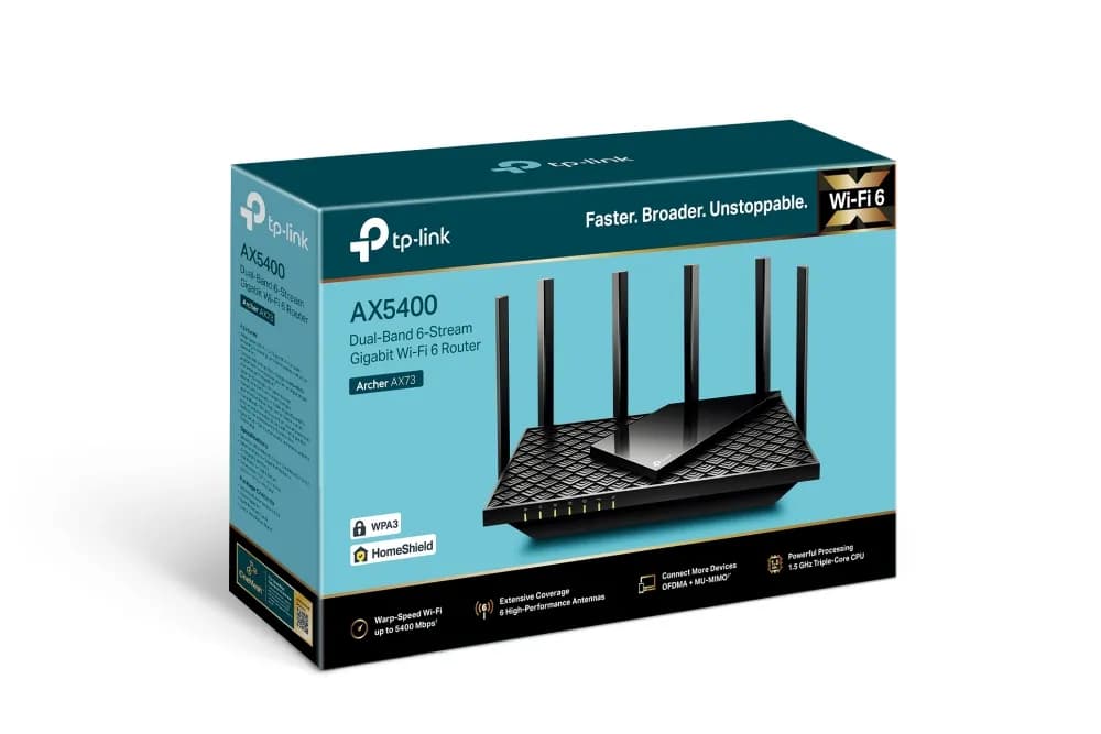 Router Wi-Fi 6 / AX5400 / Dual Banda / 6 Antenas de Alta Potencia / 4  4