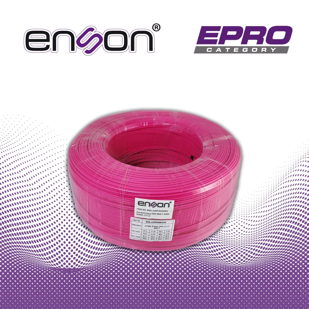 FIBRA OPTICA ENSON ENS-JUMP3000MM4 DE 300 METROS MULTIMODO OM4 ARMADA  3