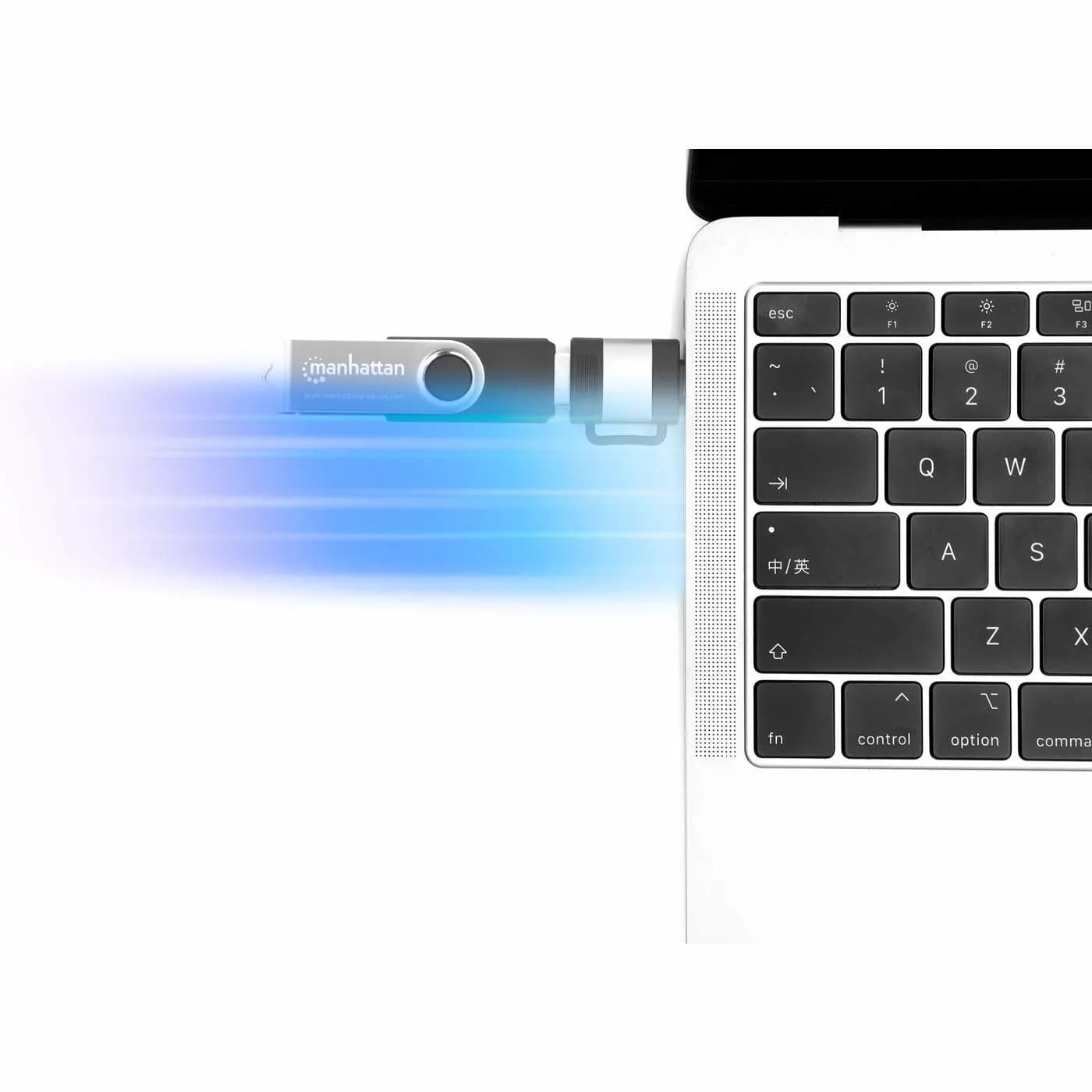 Manhattan 356312 cambiadores de género de cables USB-A USB-C Negro, Gr 6
