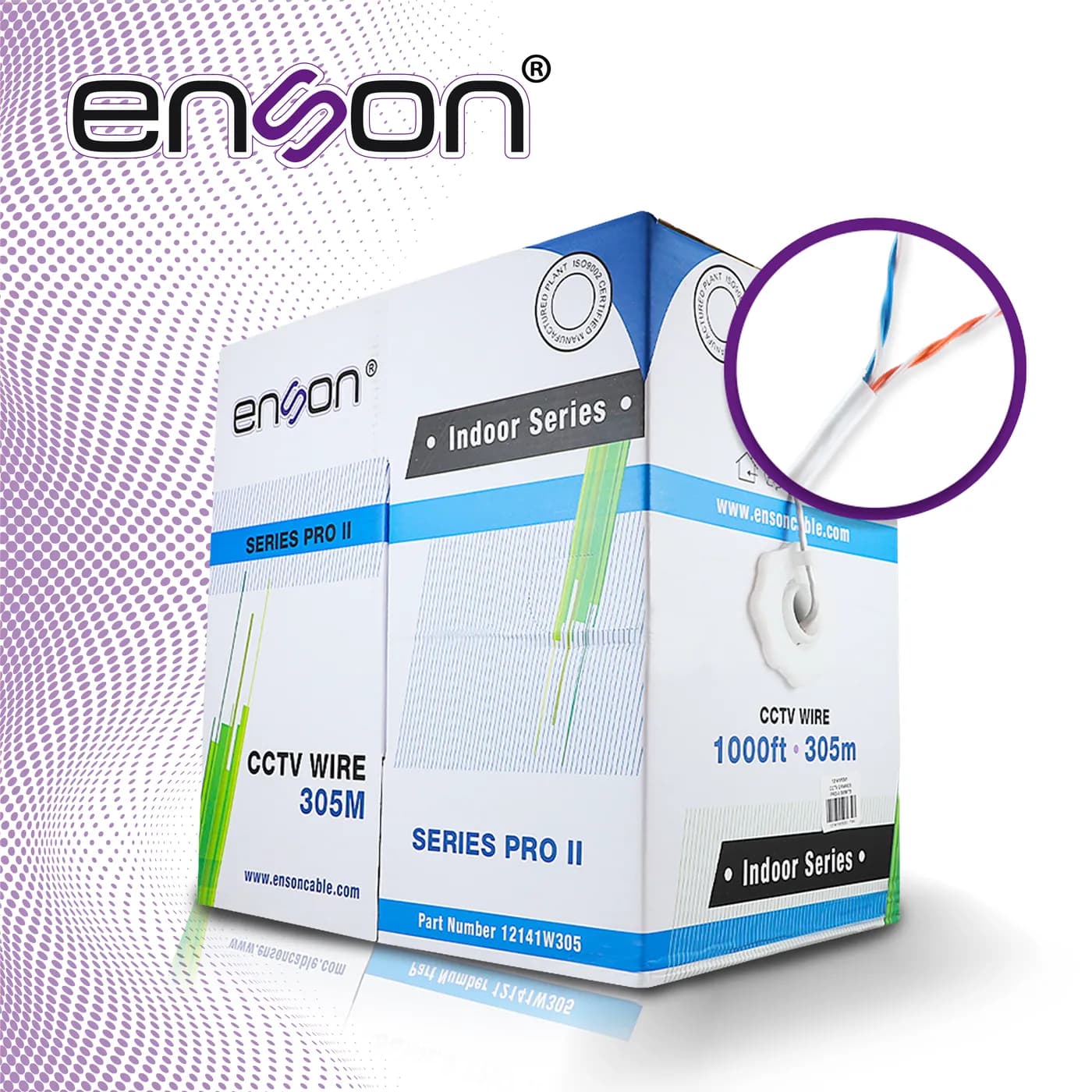 CABLE UTP ENSON 12141W305 4C/24 COLOR BLANCO SERIE PRO-II 100% COBRE I 4