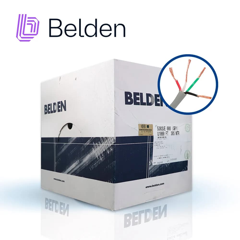 CABLE DE SEGURIDAD Y SONIDO BELDEN 5302UE 008U1000 / INTERIOR / GRIS / 3