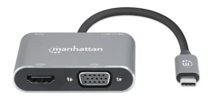 Manhattan Docking Station de USB-C a HDMI y VGA, 4 en 1, con suministr 5