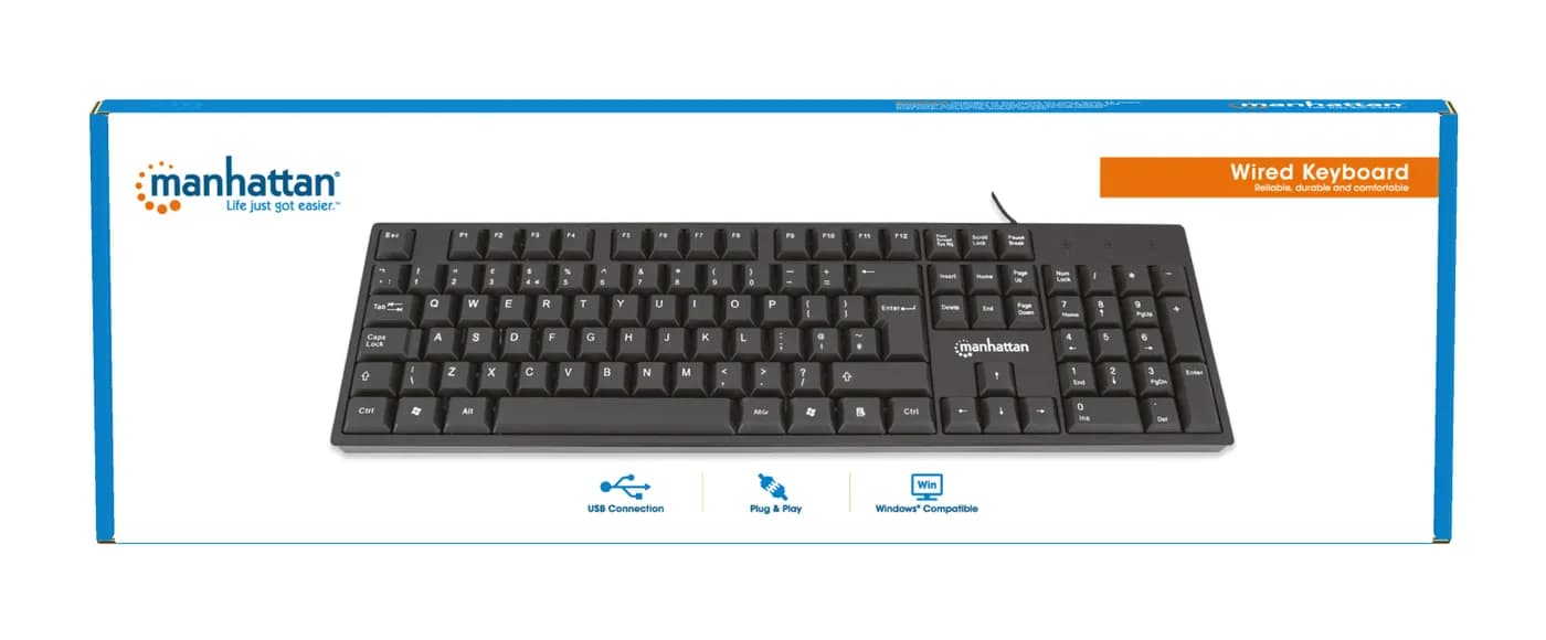 Manhattan 179324 teclado Oficina USB QWERTZ Negro 9