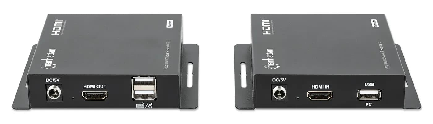 Manhattan 208413 extensor de audio/video Transmisor y receptor AV Negr 3