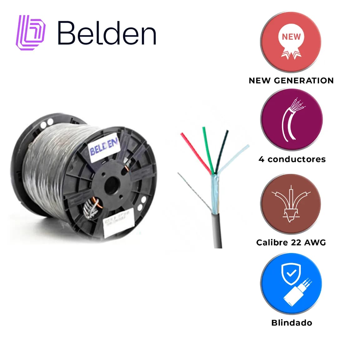 CABLE DE SEGURIDAD Y SONIDO BELDEN 5502FE 0081000 / INTERIOR / GRIS /  2