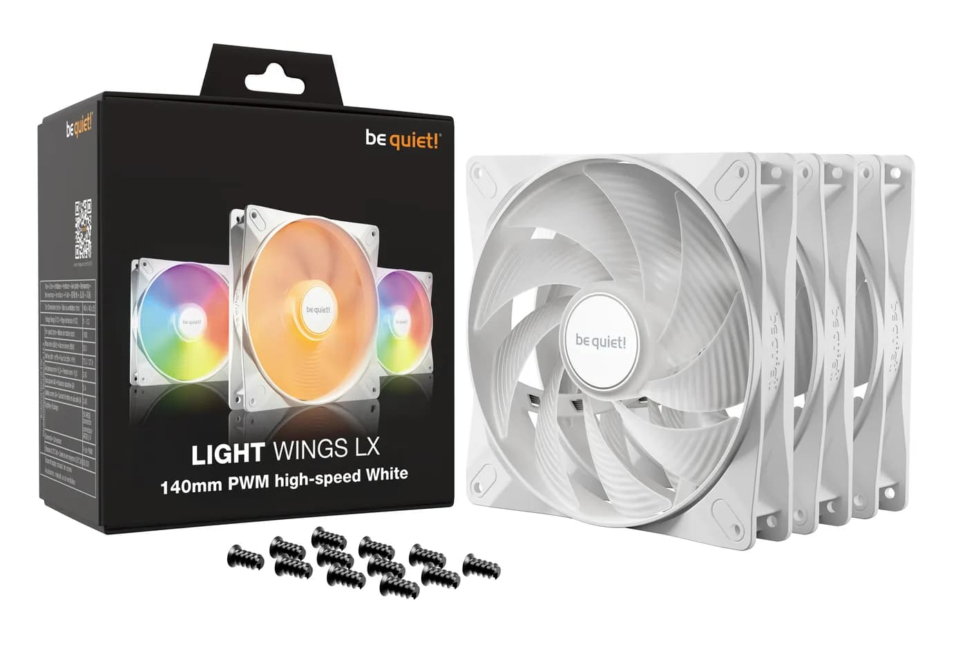be quiet! LIGHT WINGS LX 140mm PWM High Speed 3-Pack White Gabinete de 5
