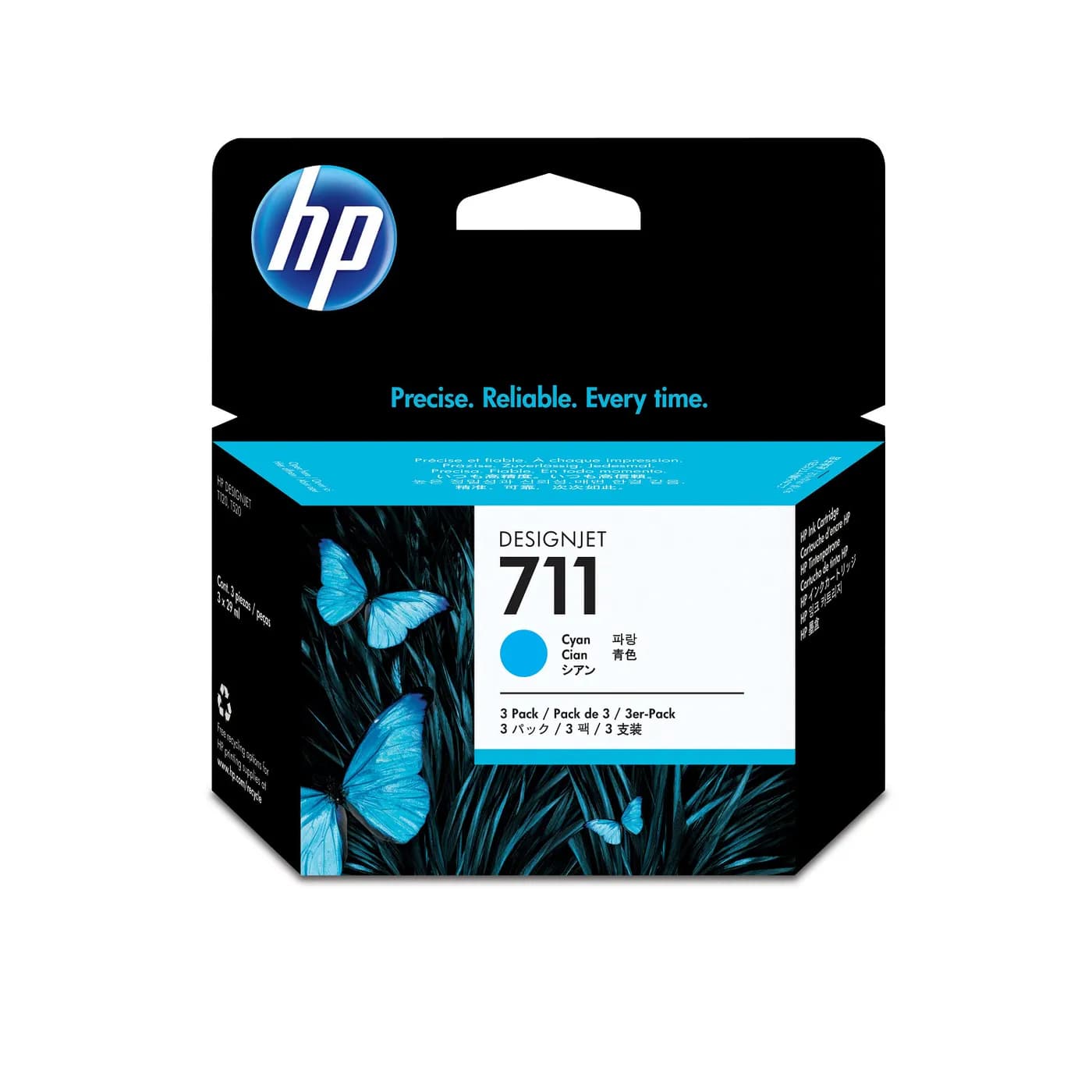 HP Pack de ahorro de 3 cartuchos de tinta DesignJet 711 de 29 ml cian 3