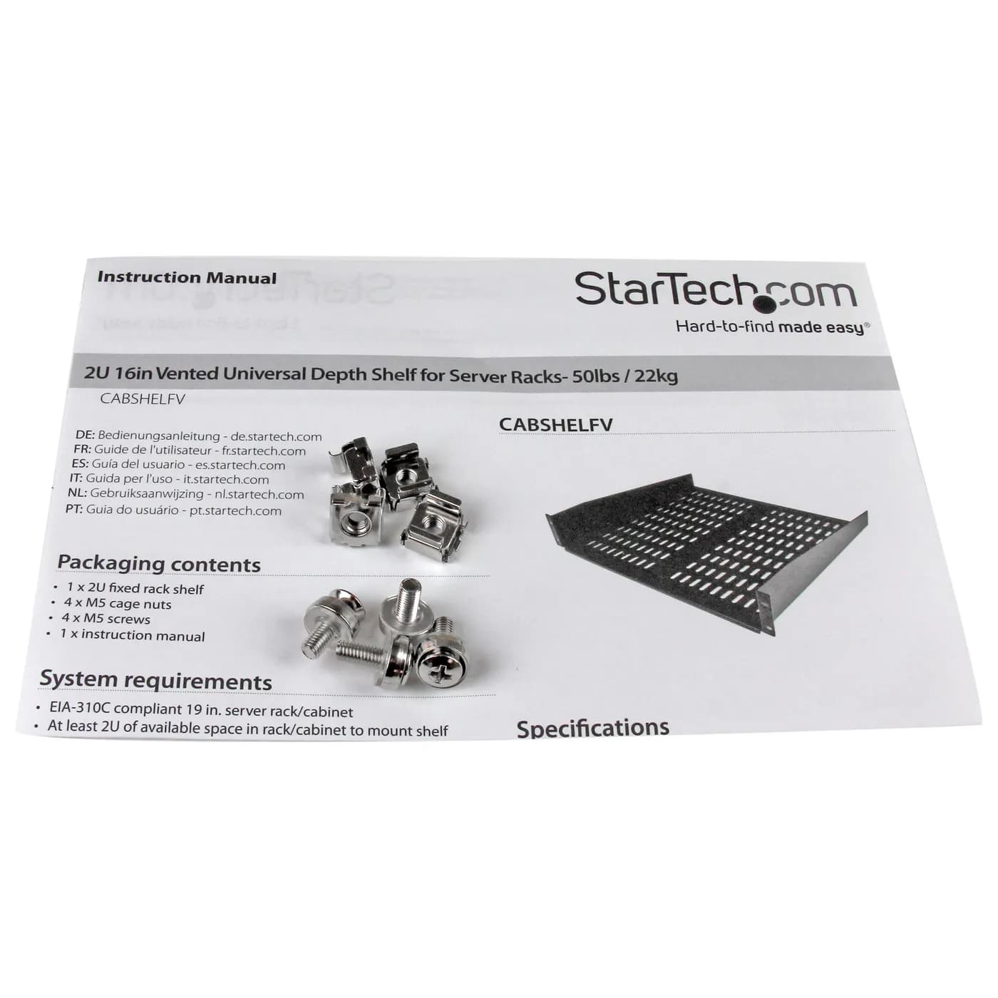 StarTech.com Charola Fija Cantilever Ventilada para Gabinete Rack de S 3