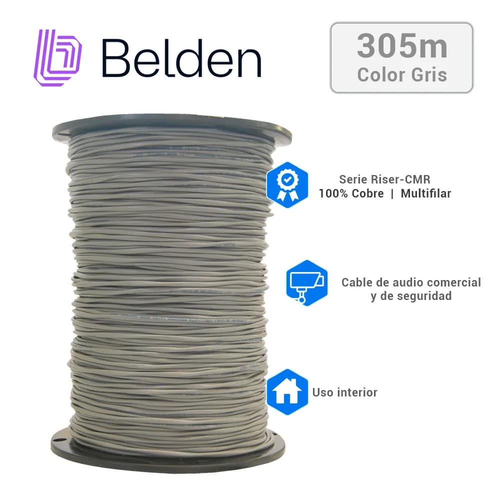 CABLE DE SEGURIDAD Y SONIDO BELDEN 5500UE 0081000 / INTERIOR / GRIS /  2