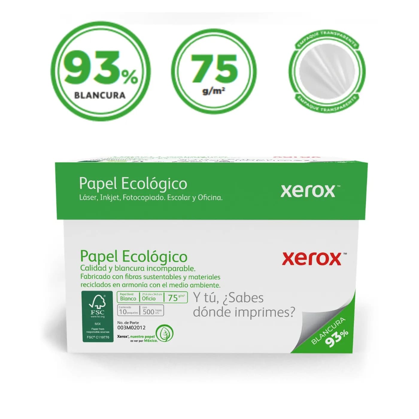 XEROX ECOLOGICO CAJA PAPEL BOND OFICIO 2