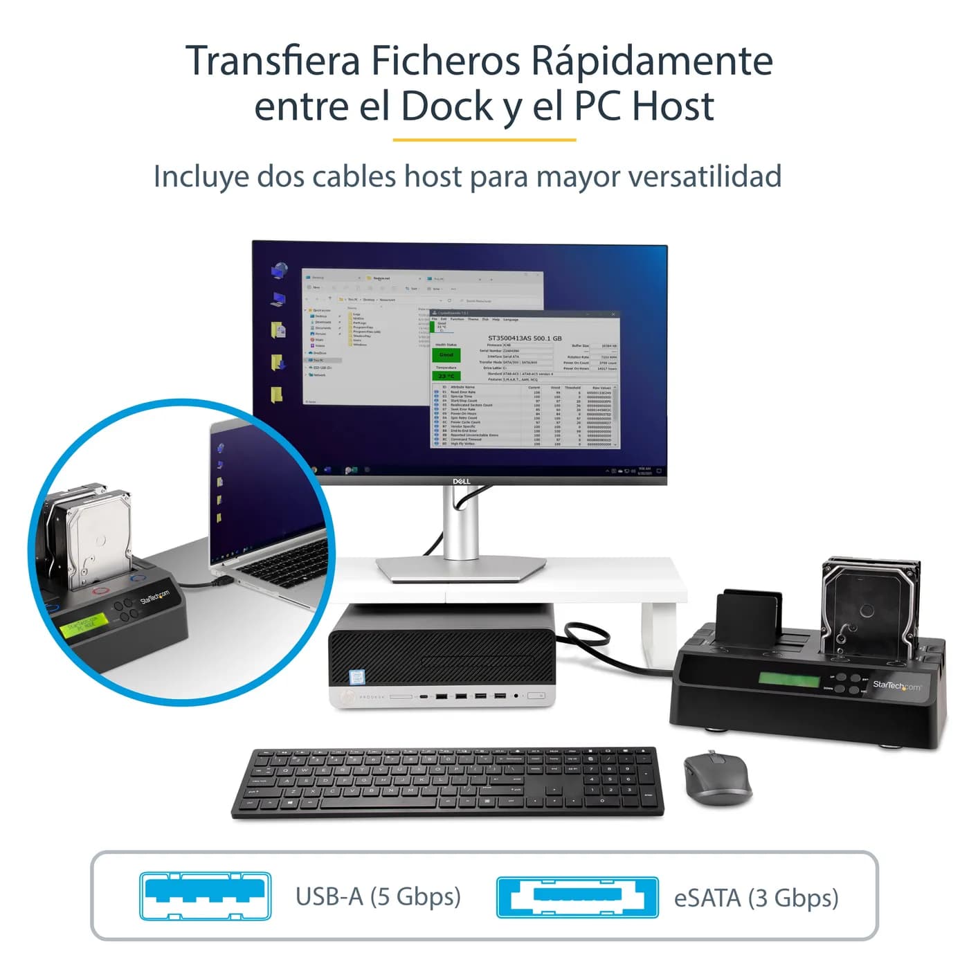 StarTech.com Clonador Borrador Autónomo USB 3.0 / eSATA a SATA de 4 Ba 9