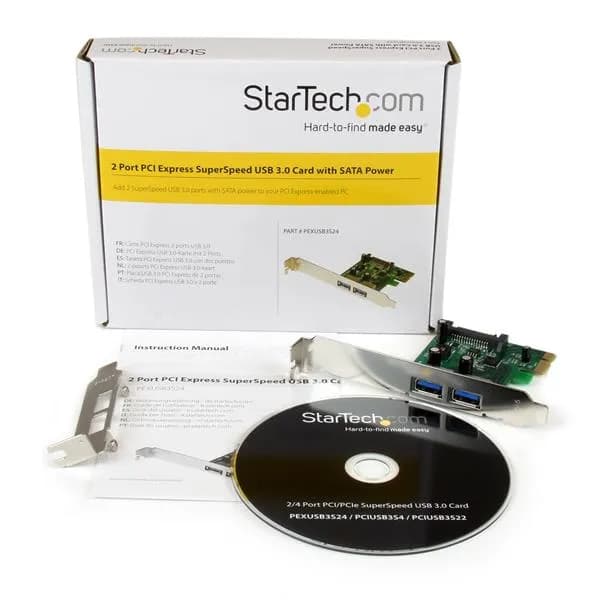 StarTech.com Tarjeta PCI Express de 2 Puertos USB 3.0 SuperSpeed con U 5