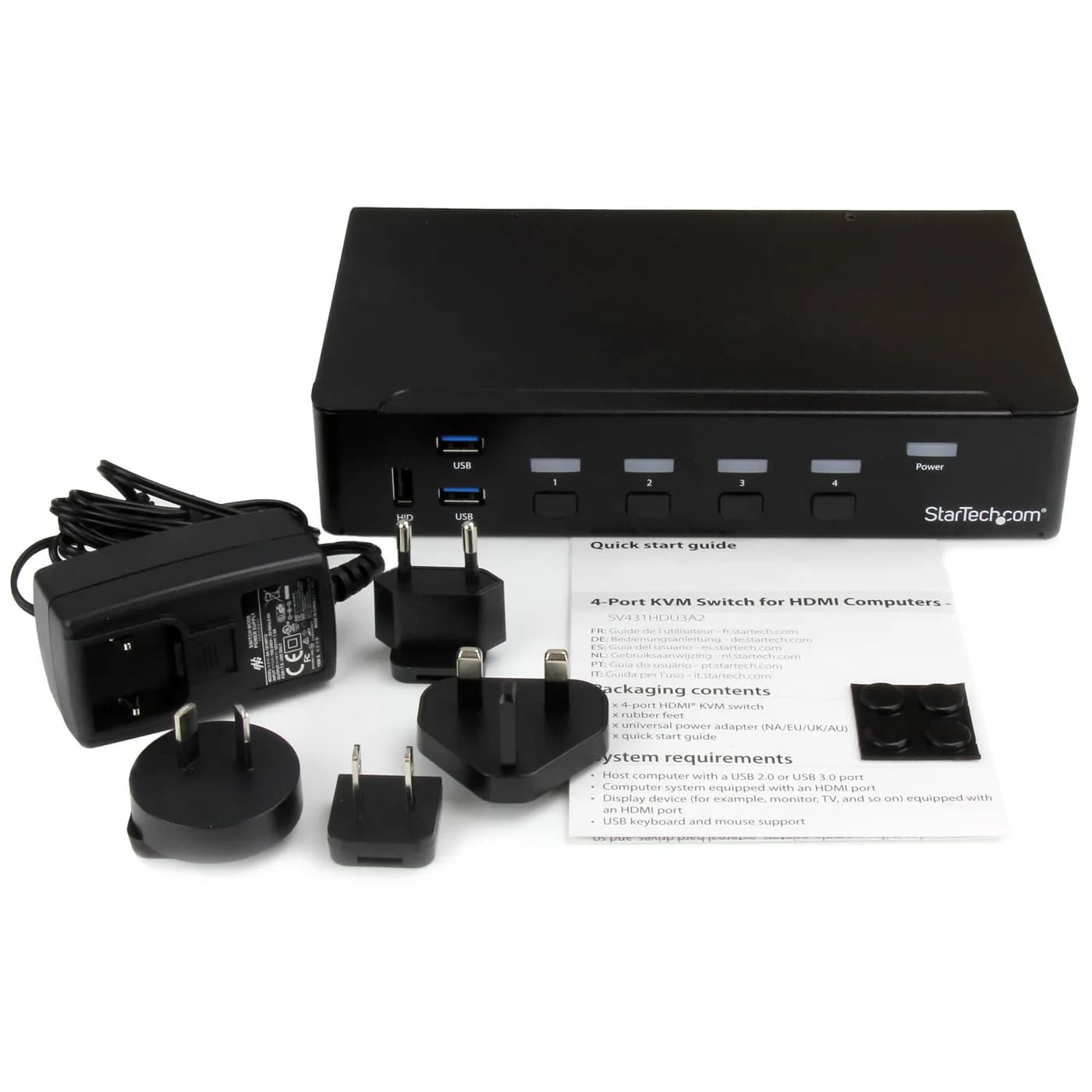 StarTech.com Switch Conmutador KVM de 4 Puertos HDMI 1080p con USB 3.0 6