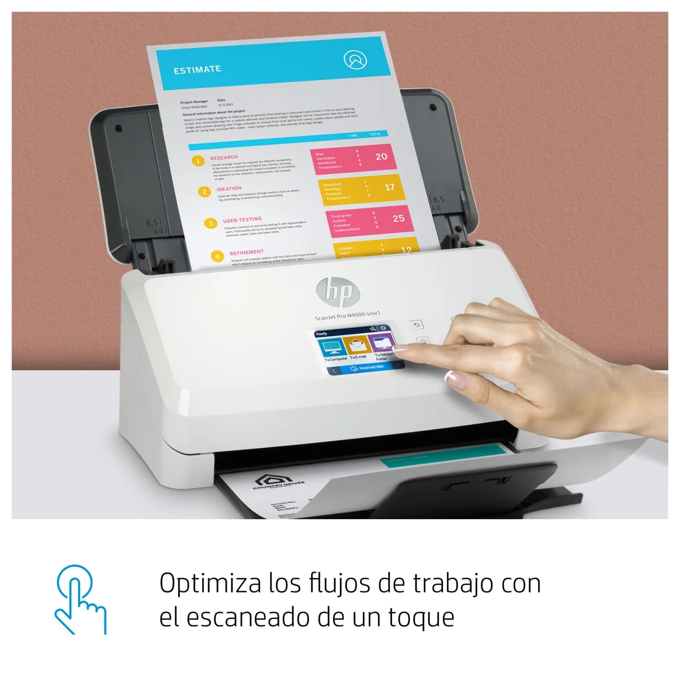 HP ScanJet Pro N4000 snw1 Escáner alimentado con hojas 600 x 600 DPI A 7