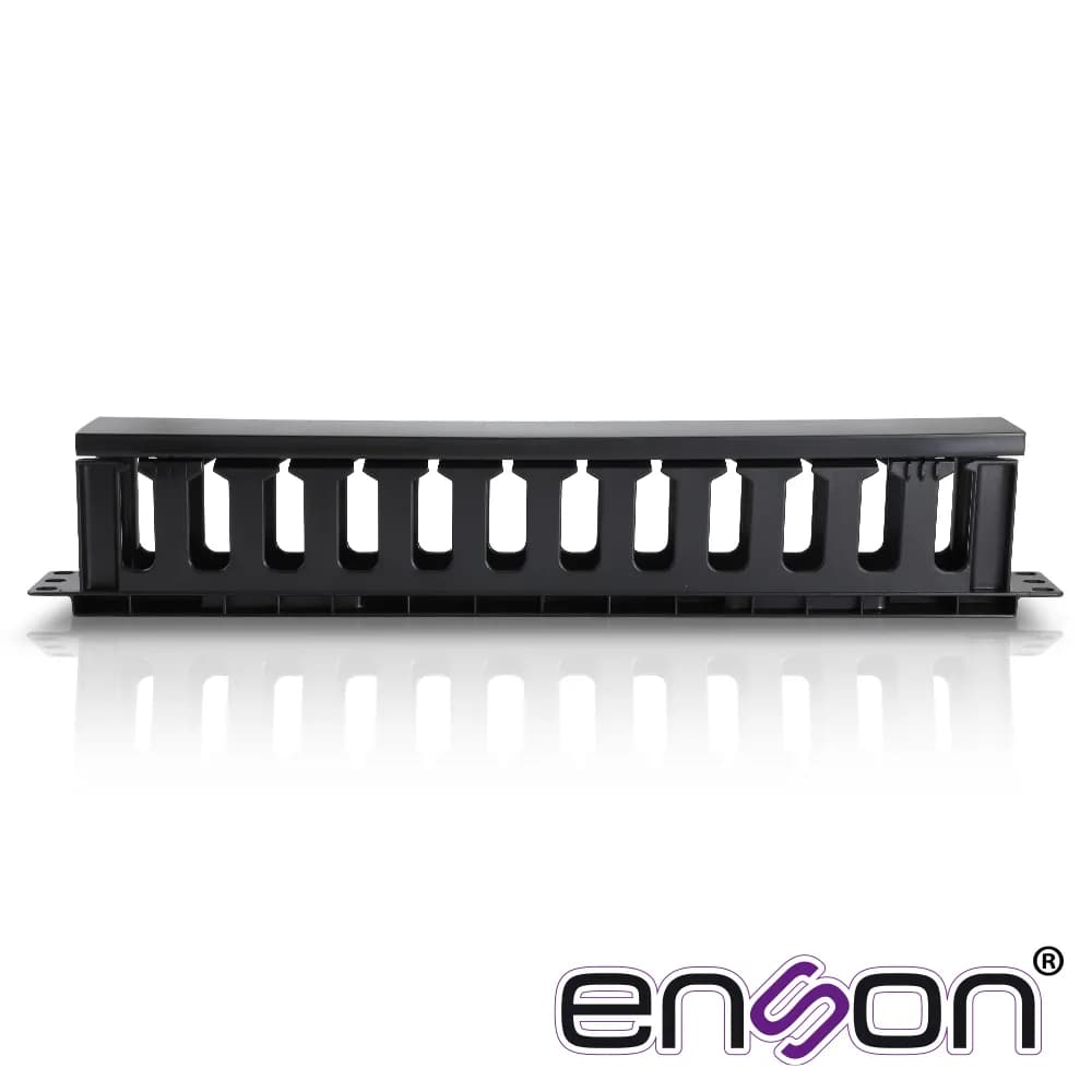 ORGANIZADOR HORIZONTAL FRONTAL PARA RACK ENSON ENS-CM14 1UR CON PEINES 2