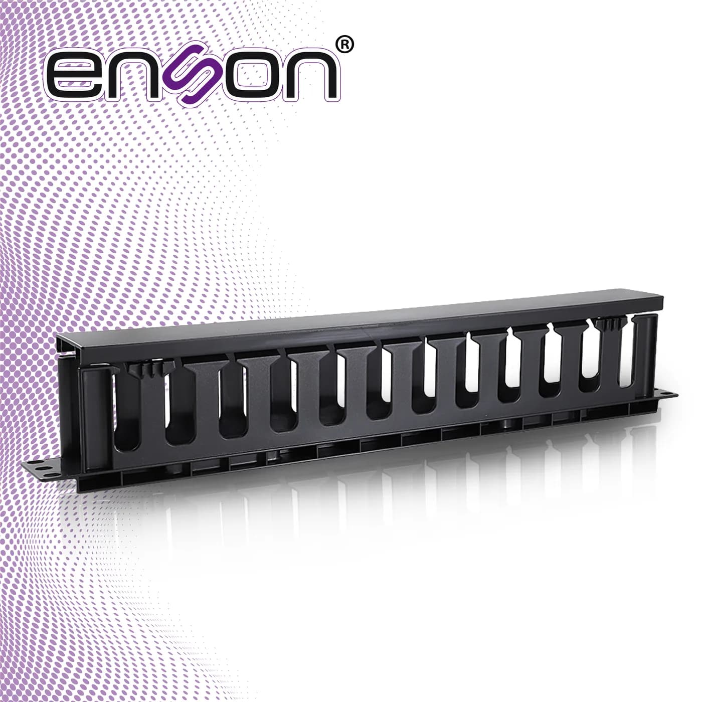ORGANIZADOR HORIZONTAL FRONTAL PARA RACK ENSON ENS-CM14 1UR CON PEINES 4