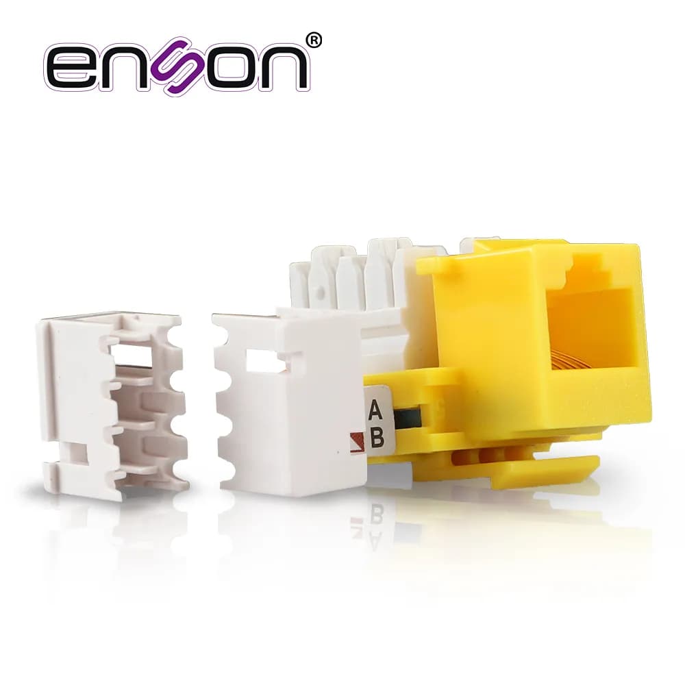 CONECTOR JACK ENSON ENS-JC6YE CAT6 COLOR AMARILLO A 90 GRADOS PONCHADO 4